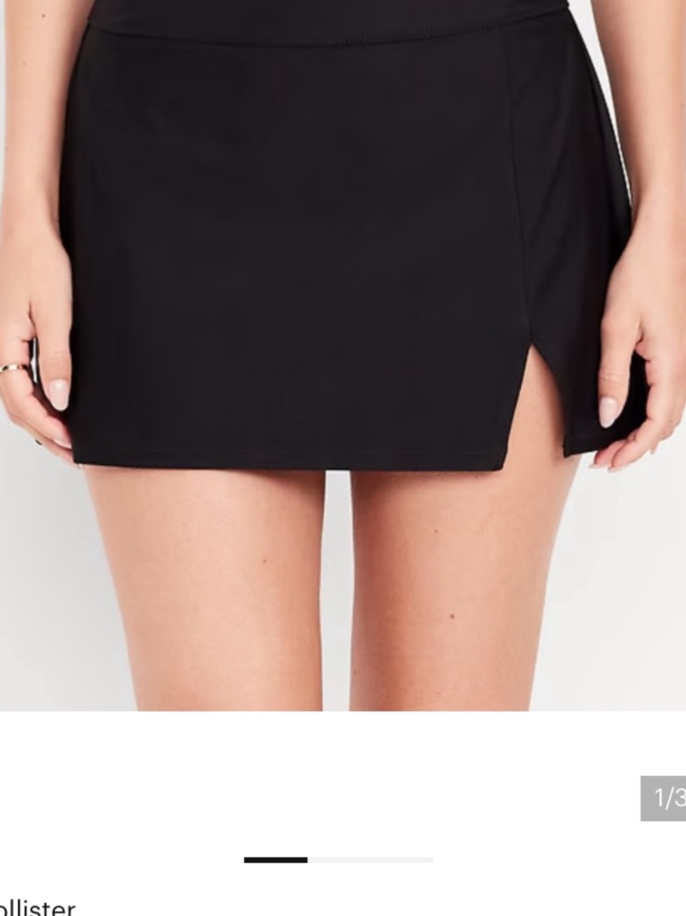 Hollister Ultra High Rise Black Mini Skirt with Side Slit Woman’s Size Small